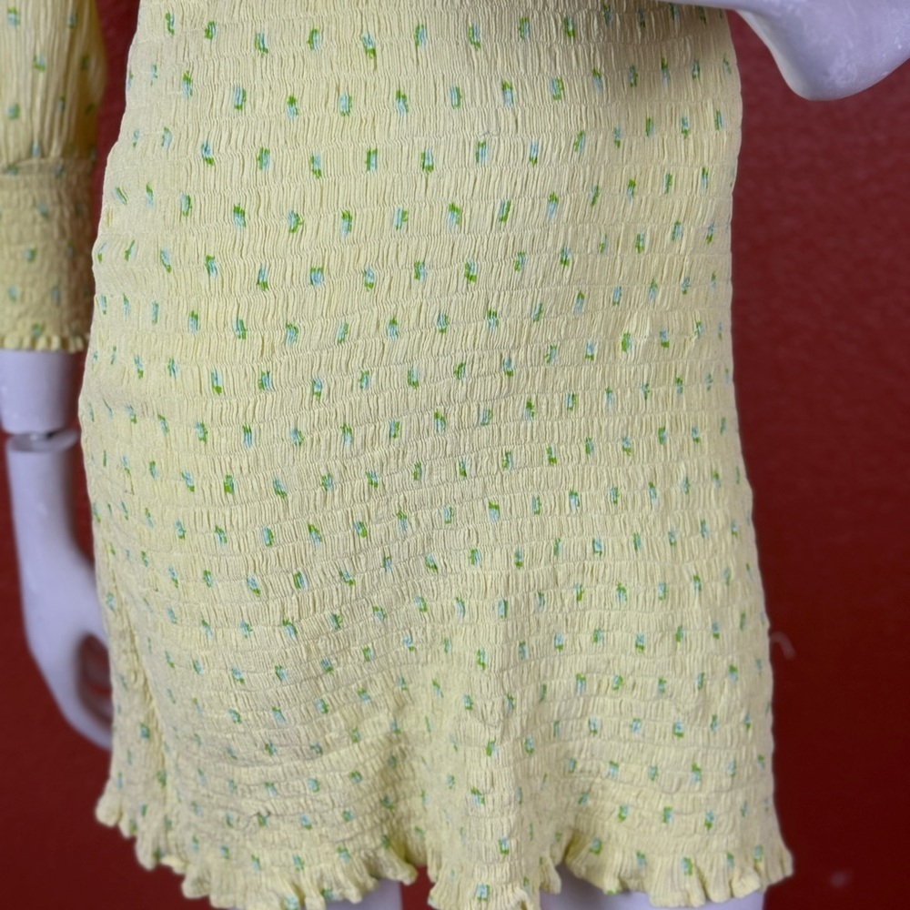 Faithfull the Brand Yellow Long Sleeve Sundress. D49 - Picture 6 of 15